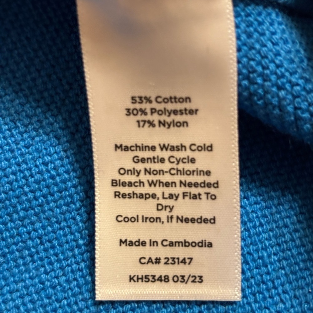 Talbots Petite XL Blue Black Sleeveless Knit Sweater Vest NWT - Picture 4 of 9